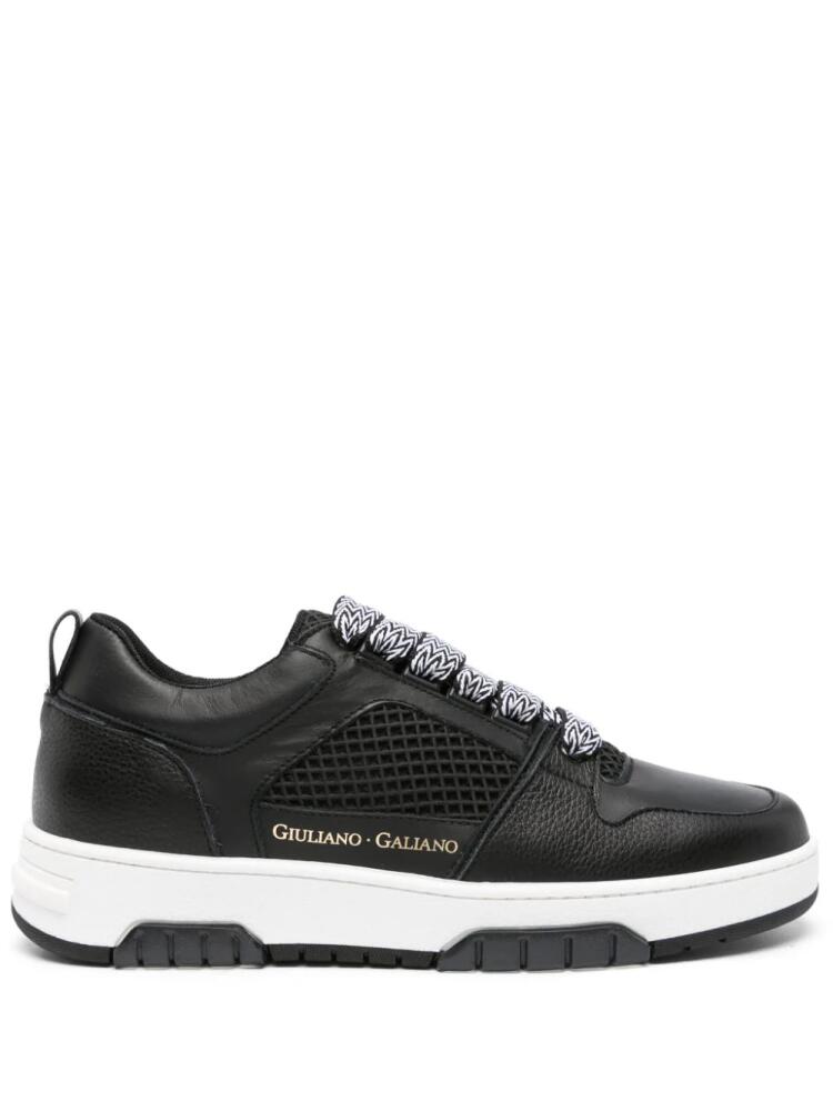 Giuliano Galiano Vyper logo-print leather sneakers - Black Cover