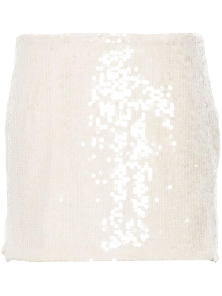 ROTATE BIRGER CHRISTENSEN sequinned mini skirt - White Cover