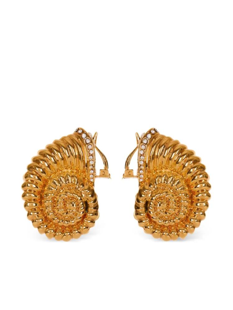 Balmain snail rhinestone earrings - Gold Cover