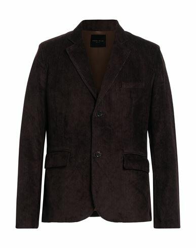 Roberto Collina Man Blazer Dark brown Polyester, Viscose Cover