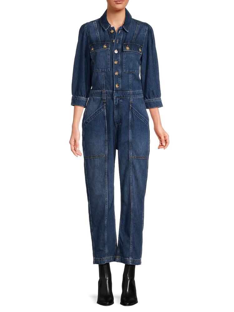 ba & sh Women's Fanessa Denim Jumpsuit - Blue Jeans Cover