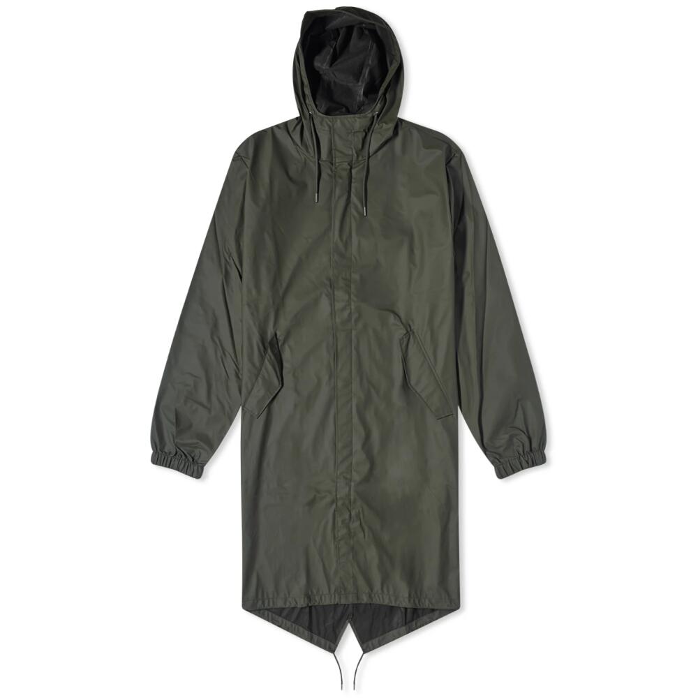 Rains Men's Fishtail Parka Jacket in Green Cover