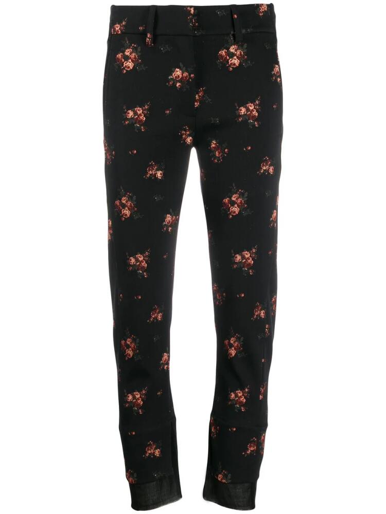 Ann Demeulemeester floral print cropped trousers - Black Cover