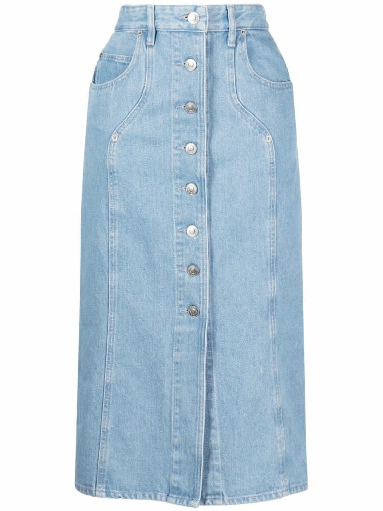 MARANT ÉTOILE Vandy denim midi skirt - Blue Cover