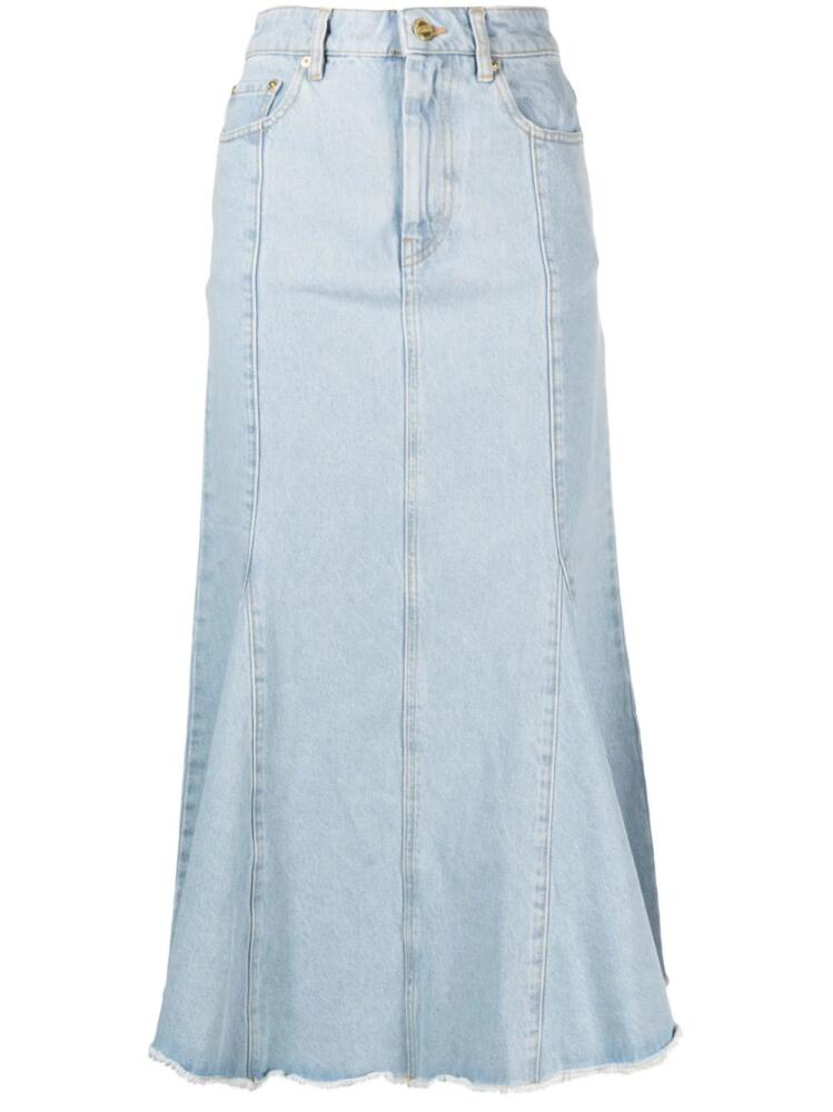 GANNI denim peplum midi skirt - Blue Cover