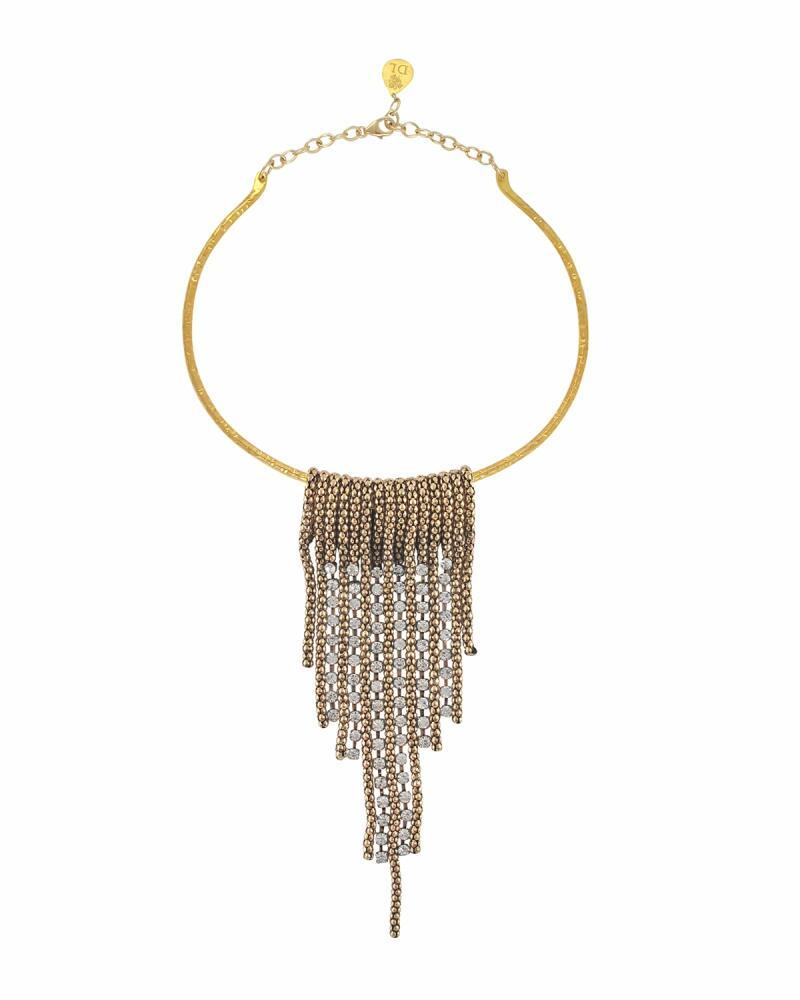 Devon Leigh Mesh Crystal Bar Collar Necklace Cover