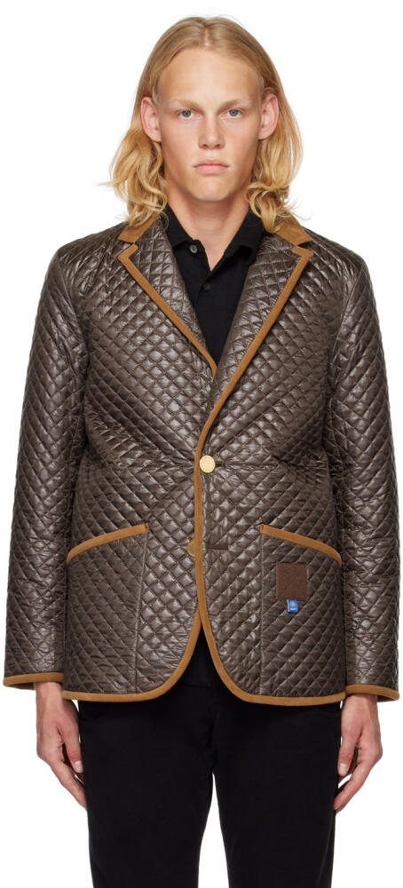 FUMITO GANRYU Brown Quilted Blazer Cover