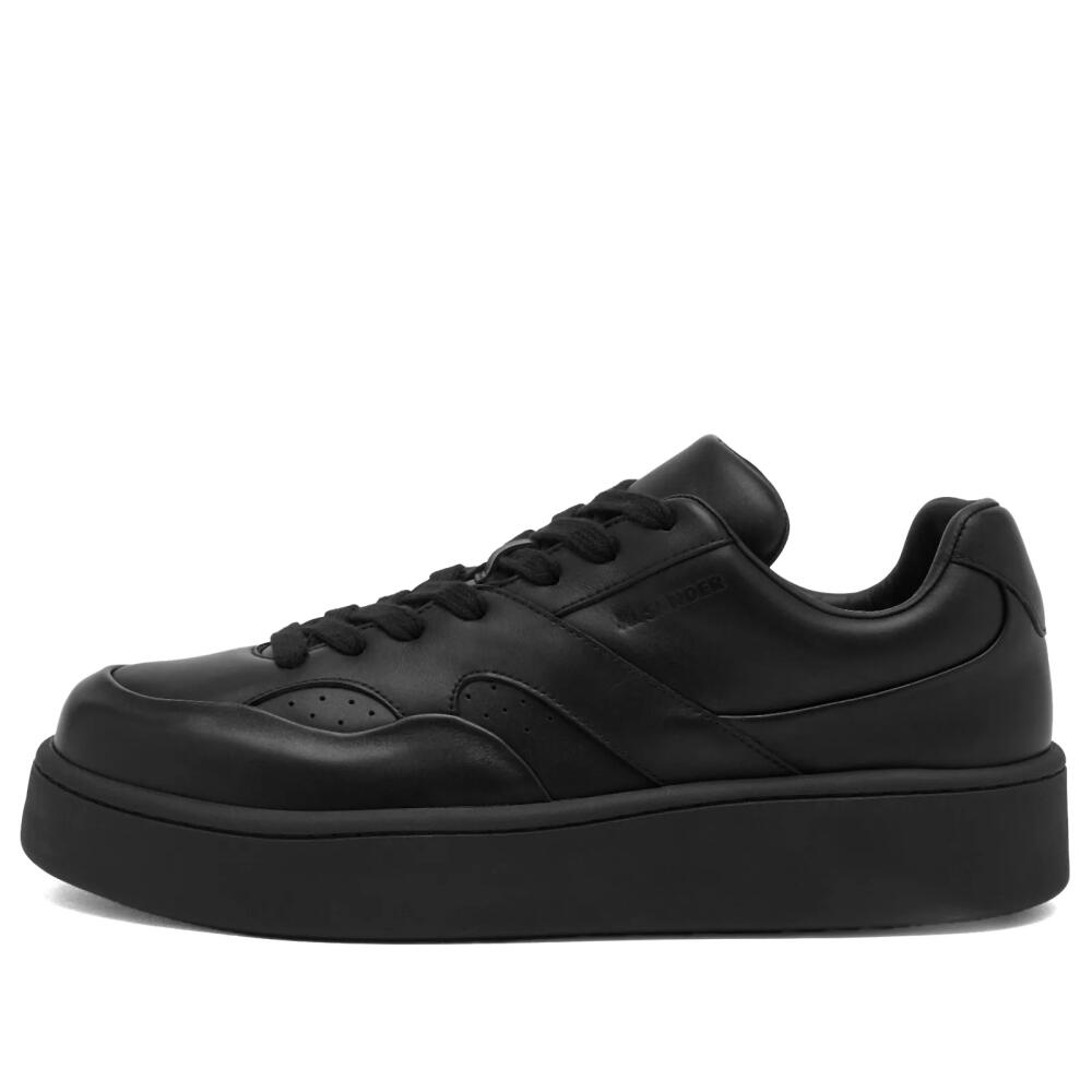 Jil Sander Men's Leather Sports Sneaker in Black Cover