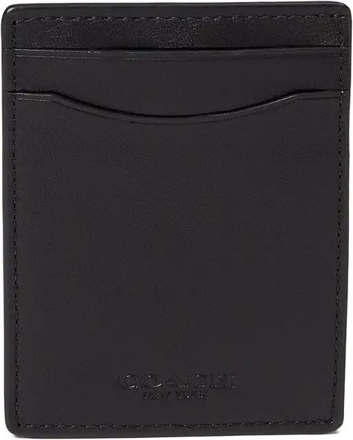 COACH Money Clip Card Case in Sport Calf (Black) Handbags Cover