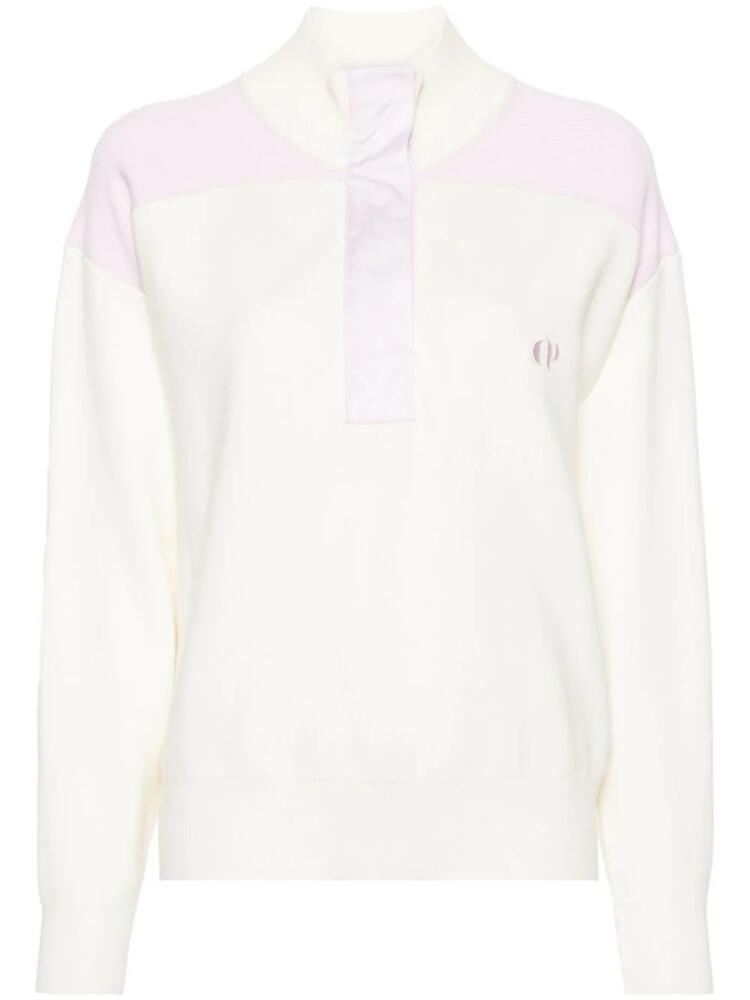 Claudie Pierlot logo-embroidered knitted sweatshirt - Neutrals Cover