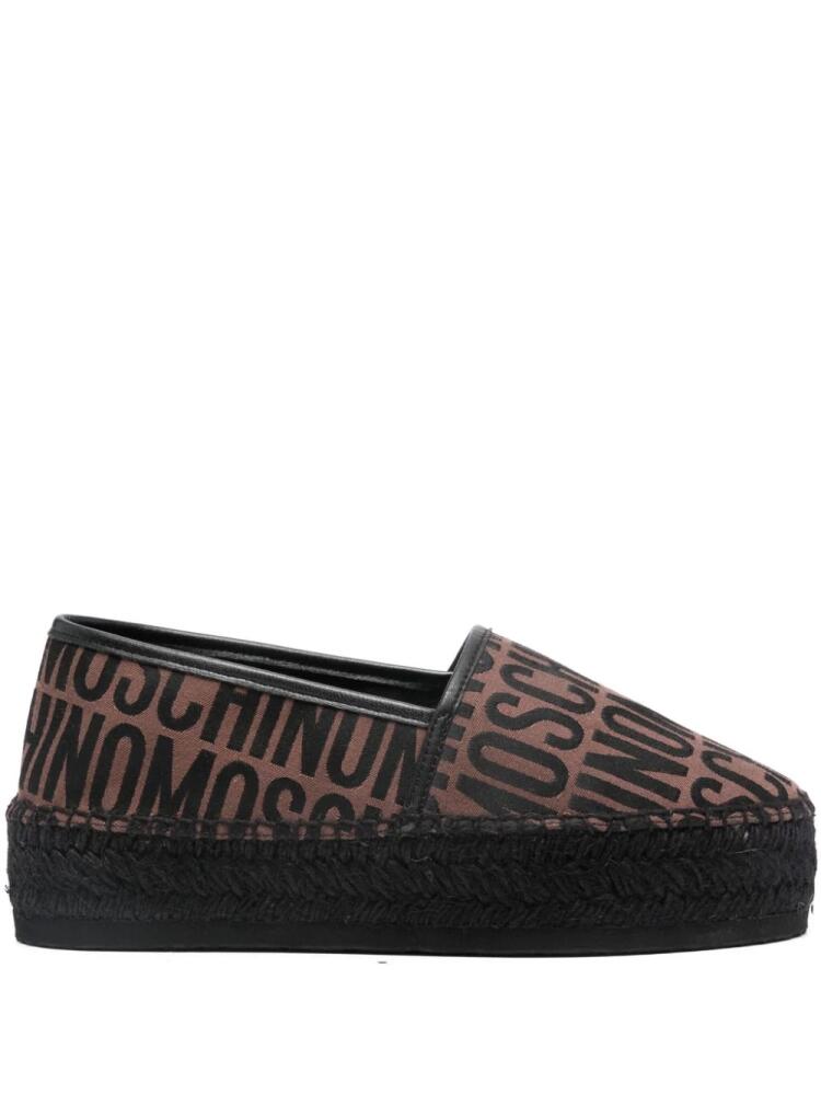 Moschino jacquard logo motif platform espadrilles - Brown Cover