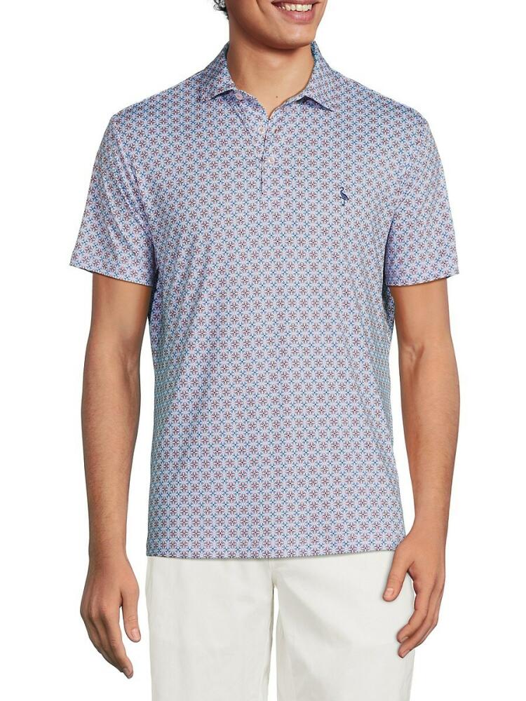 TailorByrd Men's Floral Performance Polo - Purple Cover