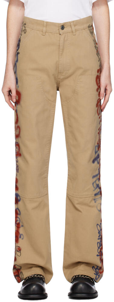 Martine Rose SSENSE XX Brown Graffiti Trousers Cover