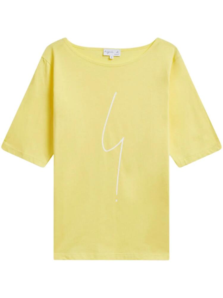 agnès b. New Bow cotton T-shirt - Yellow Cover