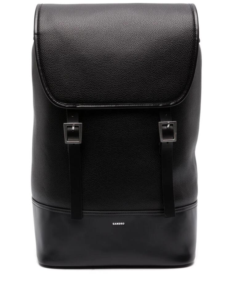 SANDRO logo-stamp backpack - Black Cover