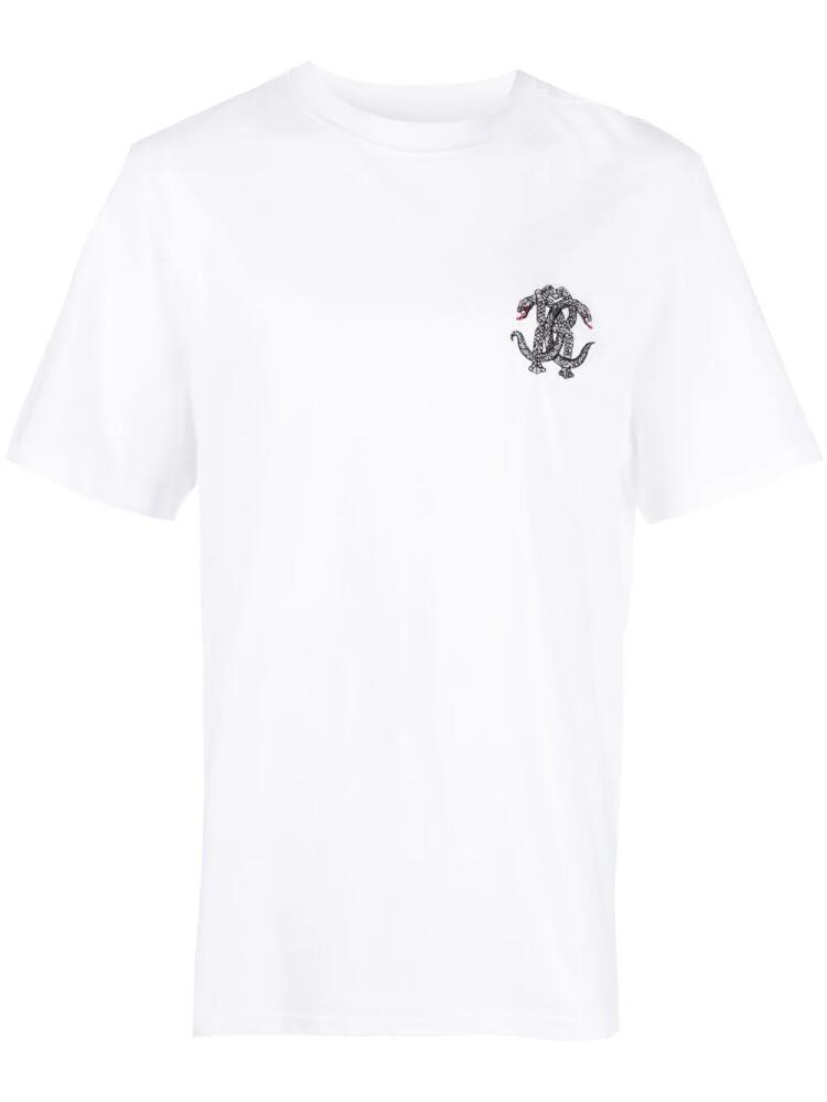 Roberto Cavalli snake-motif monogram T-Shirt - White Cover