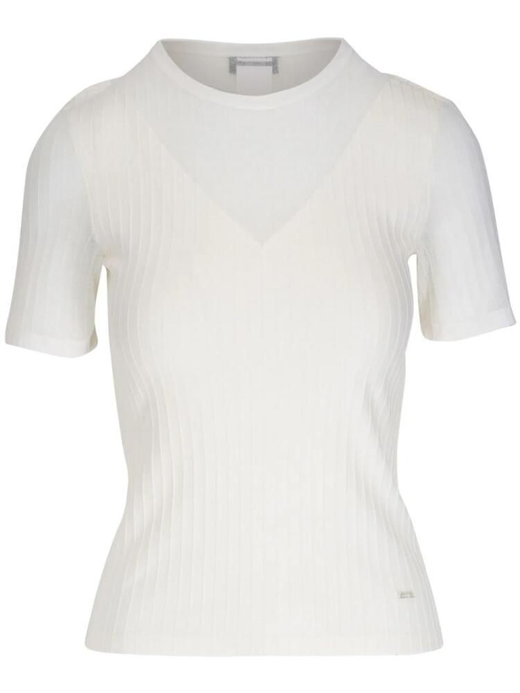 Akris logo-plaque ribbed-knit T-shirt - White Cover