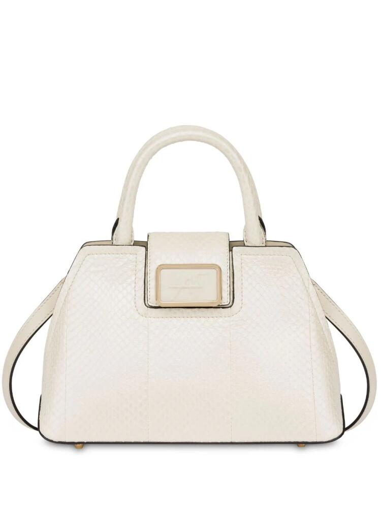 Alberta Ferretti Albi33 snakeskin tote bag - White Cover