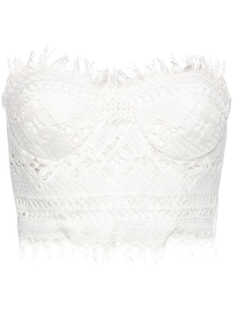 Ermanno Scervino crochet bustier cropped blouse - White Cover