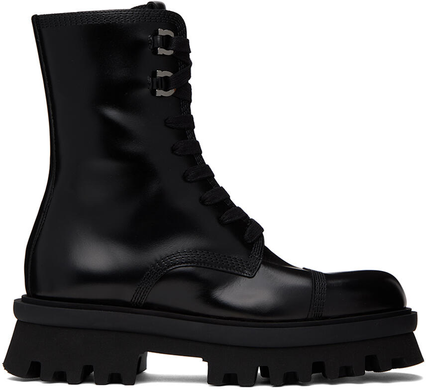 Ferragamo Black Combat Boots Cover