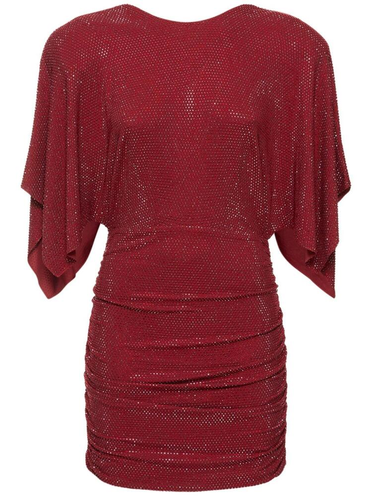 ALEXANDRE VAUTHIER Glittered Draped Jersey Mini Dress Cover