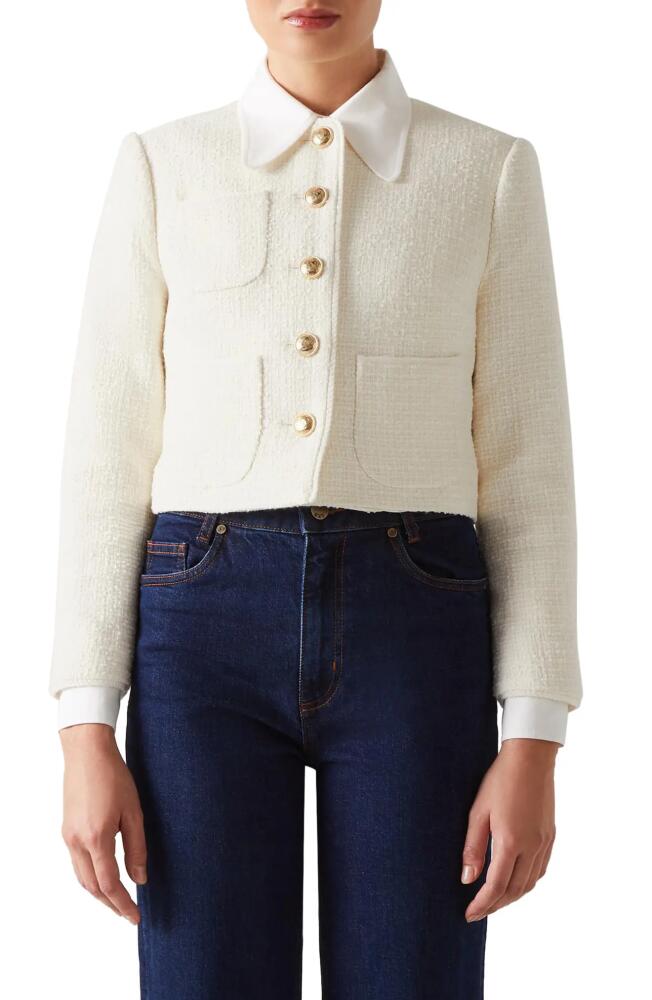 LK Bennett Alexa Tweed Jacket in Cream Cover