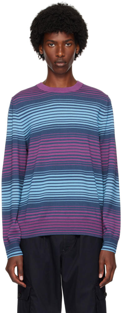 PS by Paul Smith Purple & Blue Striped Sweater Cover