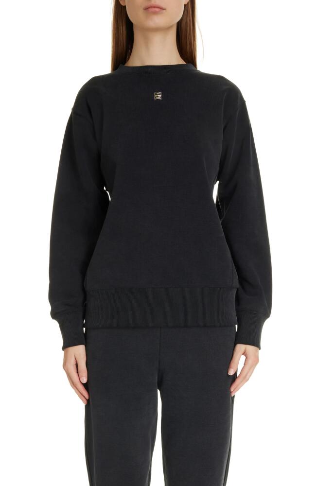 Givenchy 4G Embellished Crewneck Sweatshirt in Faded Black Cover