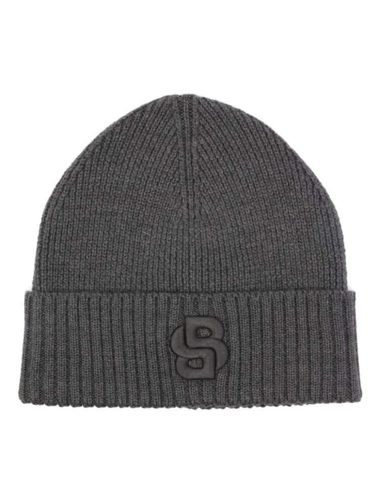 BOSS logo-embroidered beanie - Grey Cover