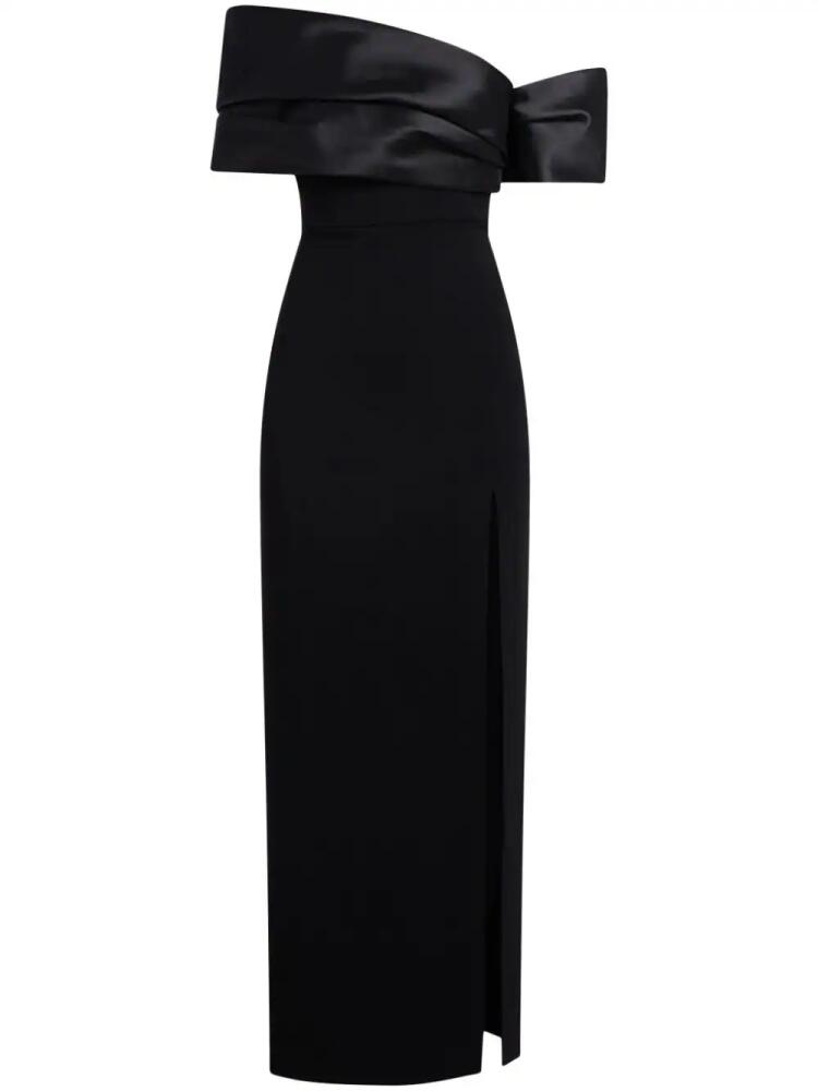 Solace London Alexis off-shoulder gown - Black Cover