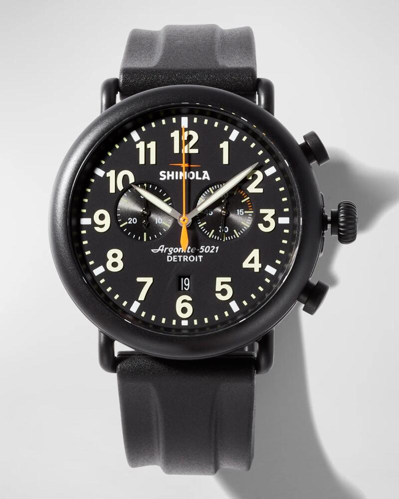 Shinola Men's 47mm Runwell 2-Eye Chrono Rubber Watch Cover