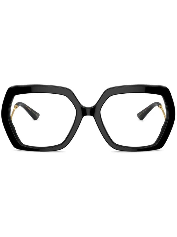 Dolce & Gabbana Eyewear logo-sculpted-arm frames - Black Cover