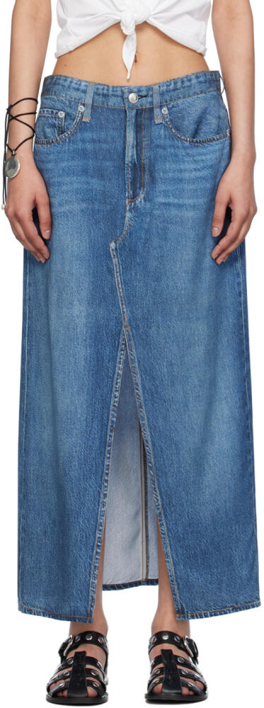 rag & bone Blue Miramar Clara Midi Skirt Cover