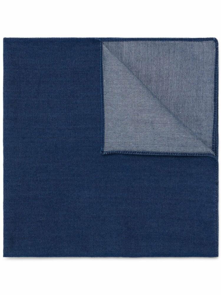 Brunello Cucinelli denim cotton pocket square - Blue Cover