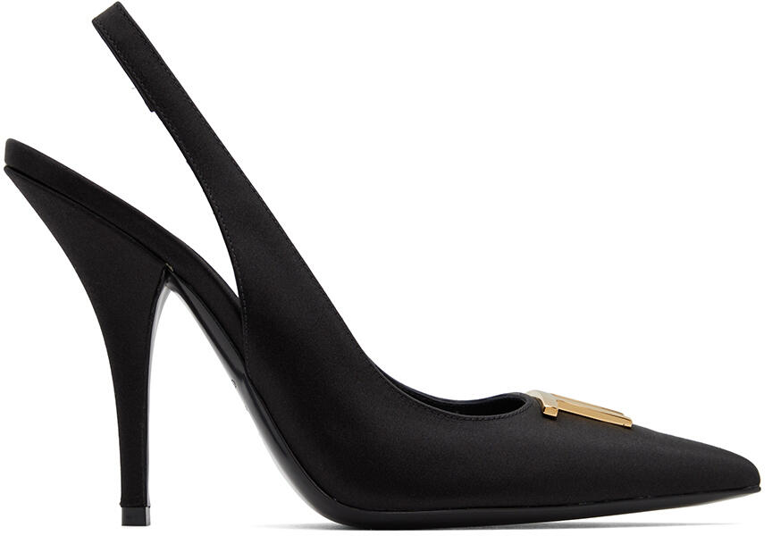 TOM FORD Black Satin Slingback Heels Cover