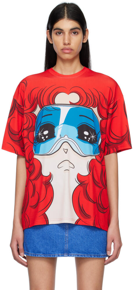 Pushbutton SSENSE Exclusive Red Goggle Girl T-Shirt Cover