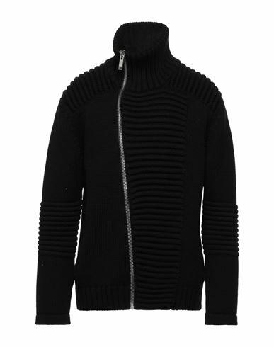 Les Hommes Man Cardigan Black Virgin Wool Cover