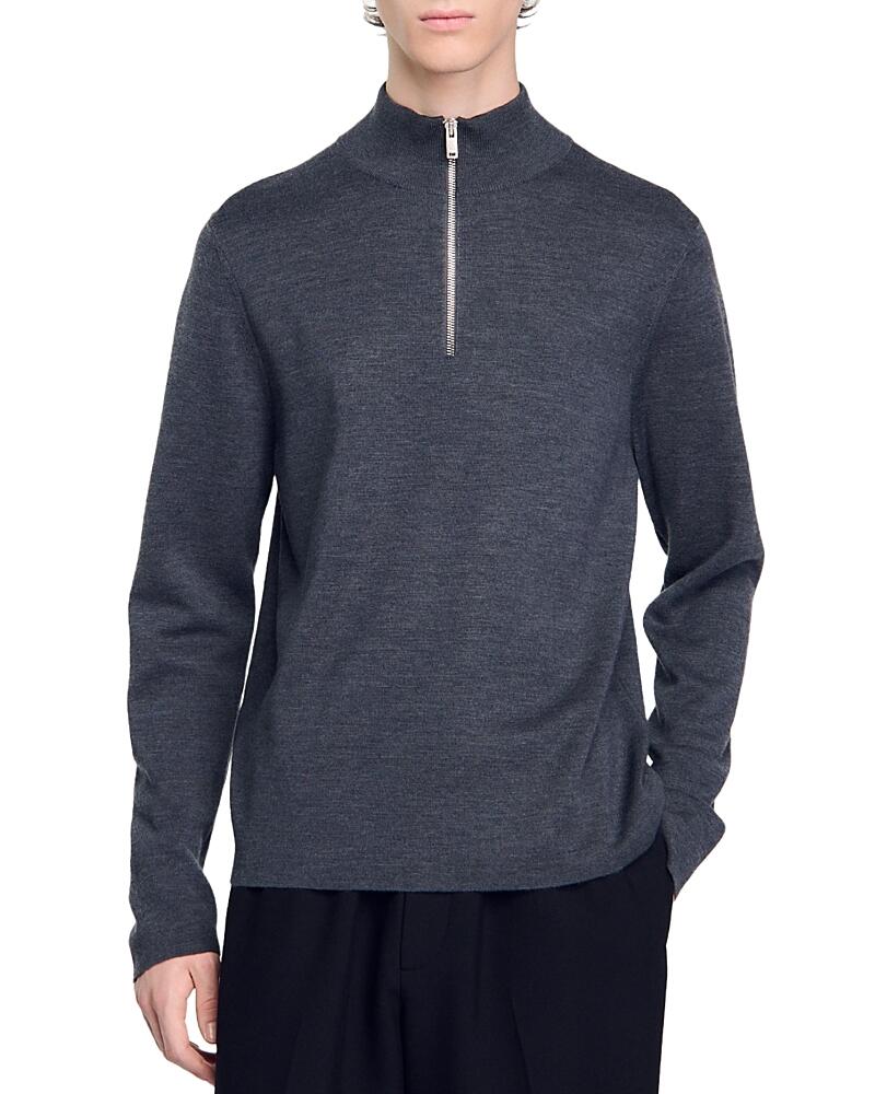 Sandro Wool Half Zip Sweater Cover