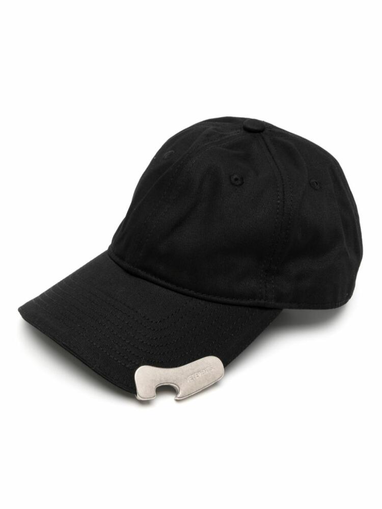 VETEMENTS logo-embroidered cotton cap - Black Cover