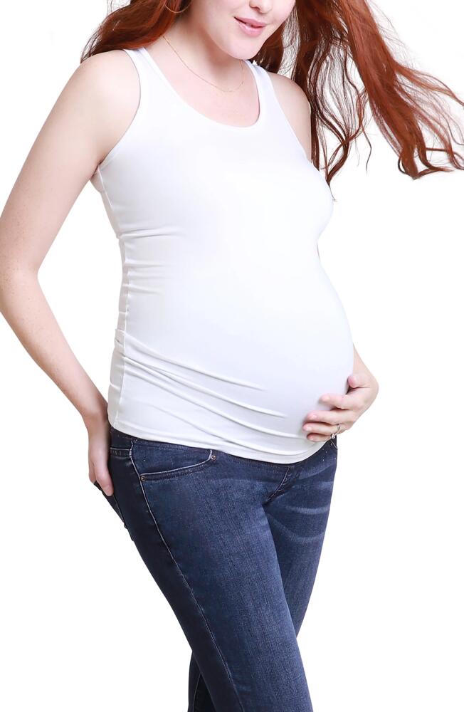 Ingrid & Isabel Maternity Scoop Neck Tank in White Cover