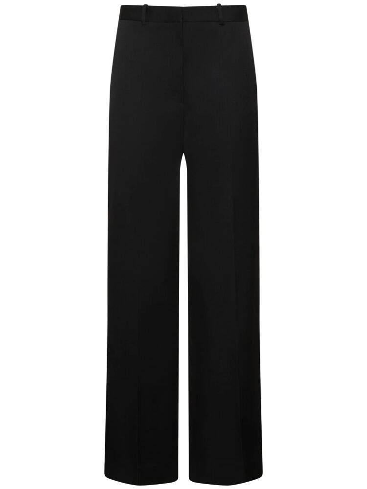 LANVIN High Waist Wool Crepe Wide Leg Pants Cover