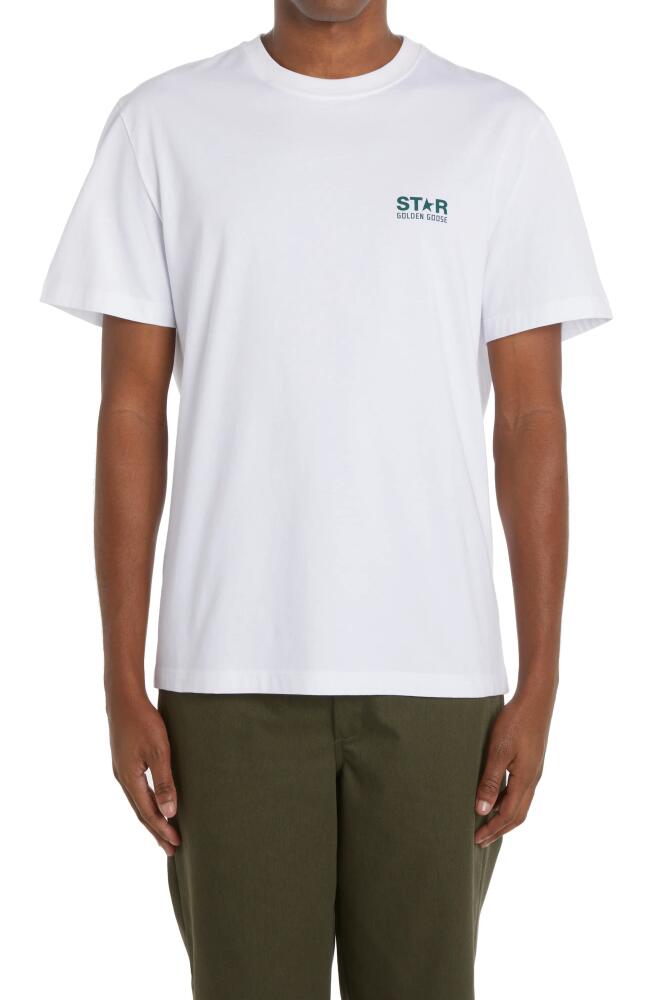 Golden Goose Big Star Graphic Tee in Optic White/Green Cover