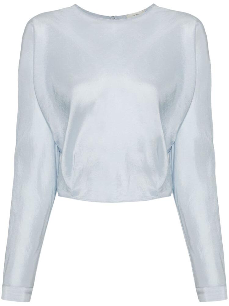 Forte Forte silk cropped T-shirt - Blue Cover