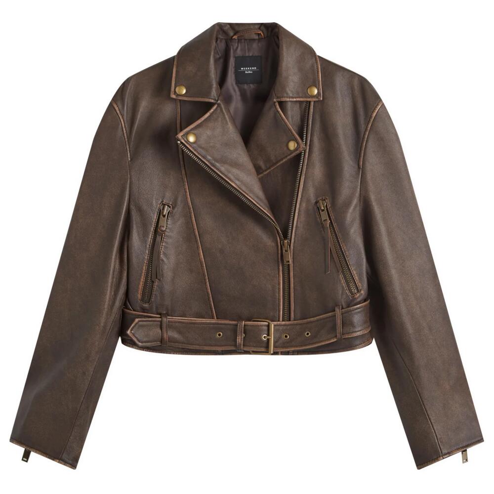 Weekend by Max Mara Women's Leather Jacket in Dark Bown Cover