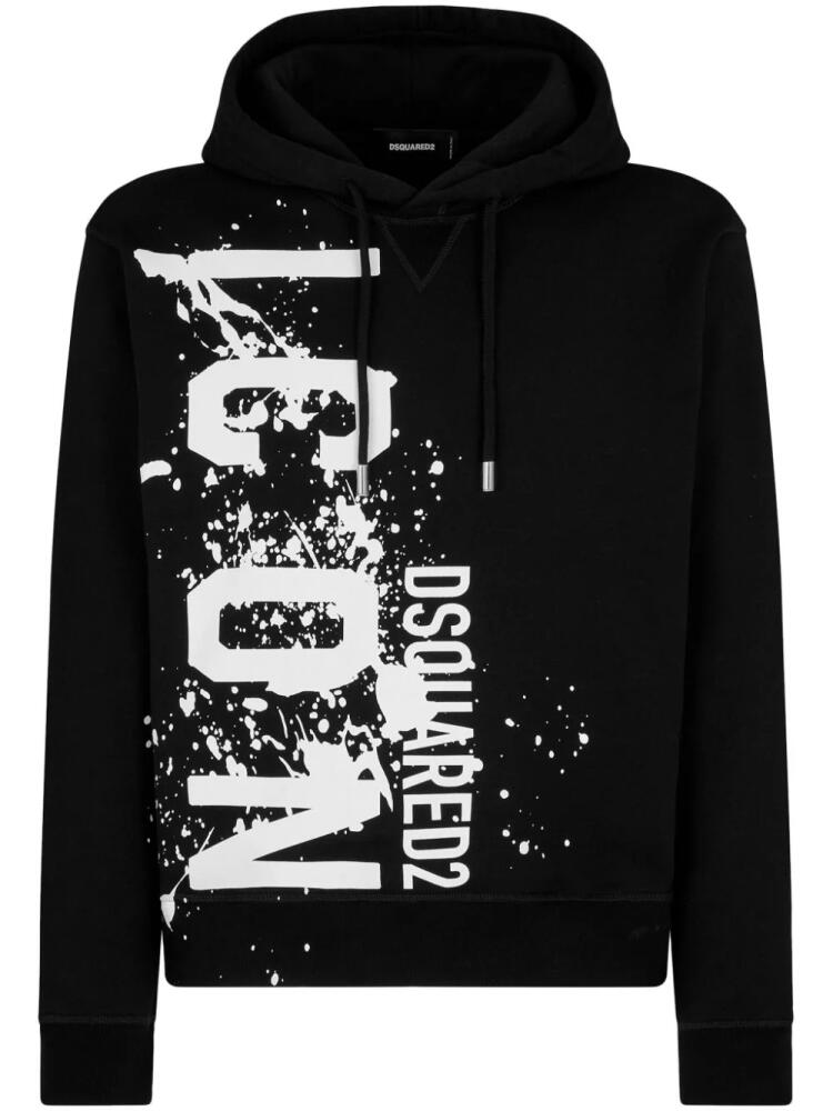 DSQUARED2 logo-print cotton hoodie - Black Cover