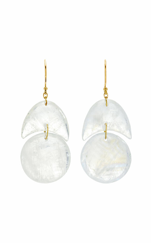 Ten Thousand Things - Tiny Arps 18K Yellow Gold Moonstone Earrings - White - Gifts For Her Cover