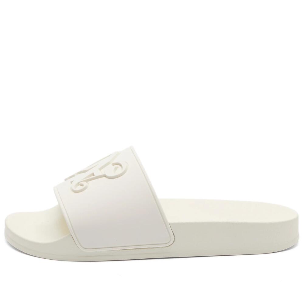 Palm Angels Women's Monogram Pool Slider in White Cover