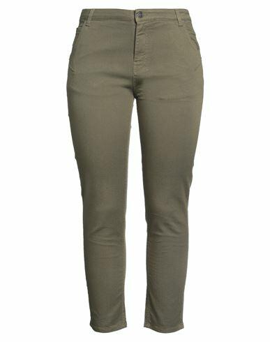 Reign Woman Pants Military green Cotton, Elastane Cover