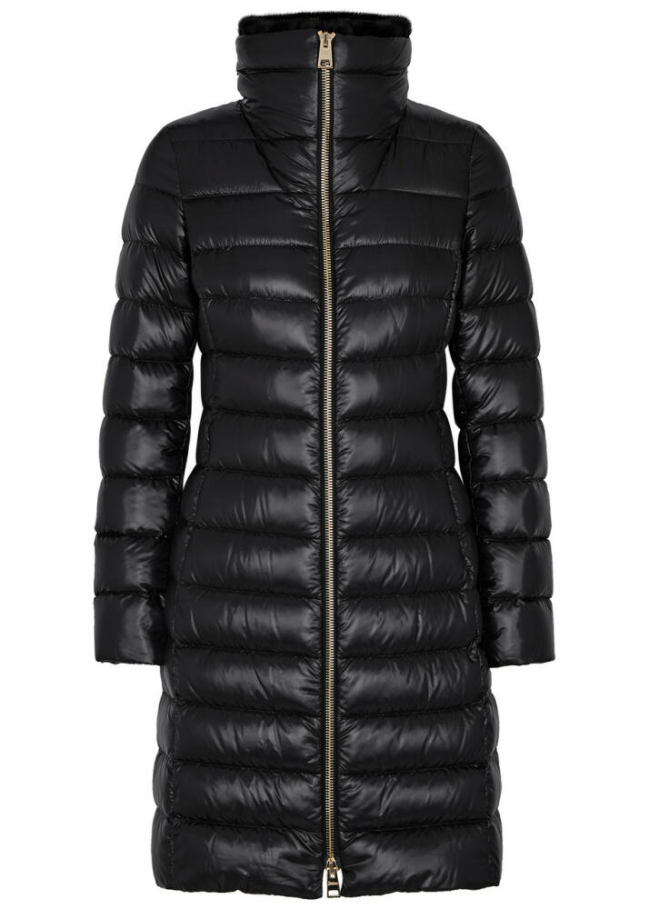 Herno Quilted Faux Fur-trimmed Shell Jacket - Black Cover