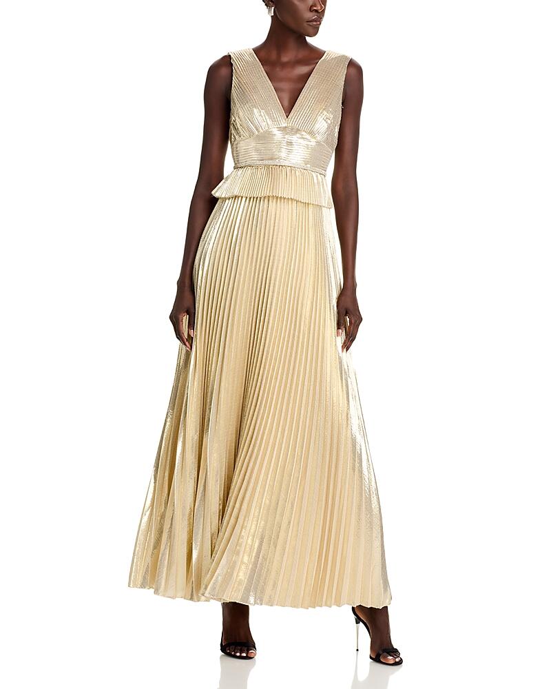 Self-Portrait Metallic Pleated Gown Cover